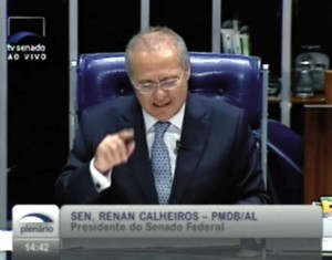 Renan Calheiro é eleito presidente do Senado pela segunda vez renan calheiro discursa
